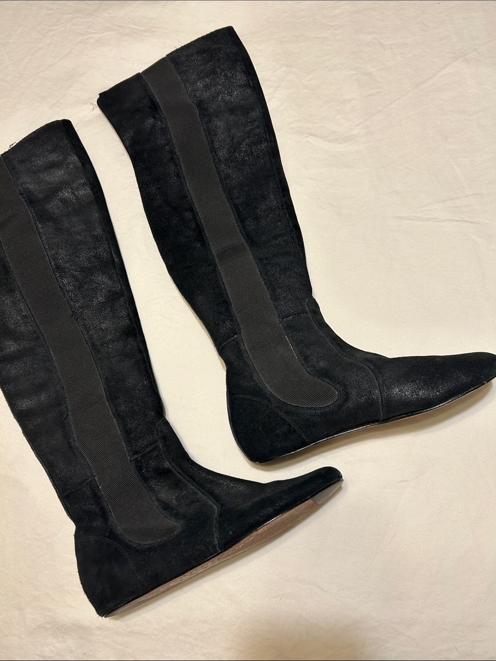 Joe's Jeans Black Over-the-Knee Suede Stretch Boots